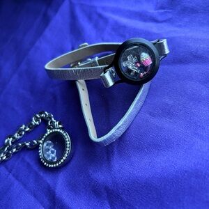 Origami Owl wrap around bracelet living lockets floating charms jewelry bundle